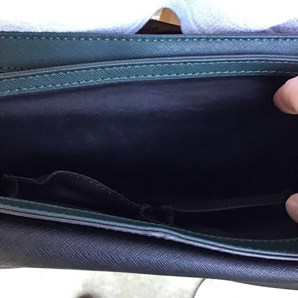 Rebecca Minkoff Designer crossbody bag in green and burgundy